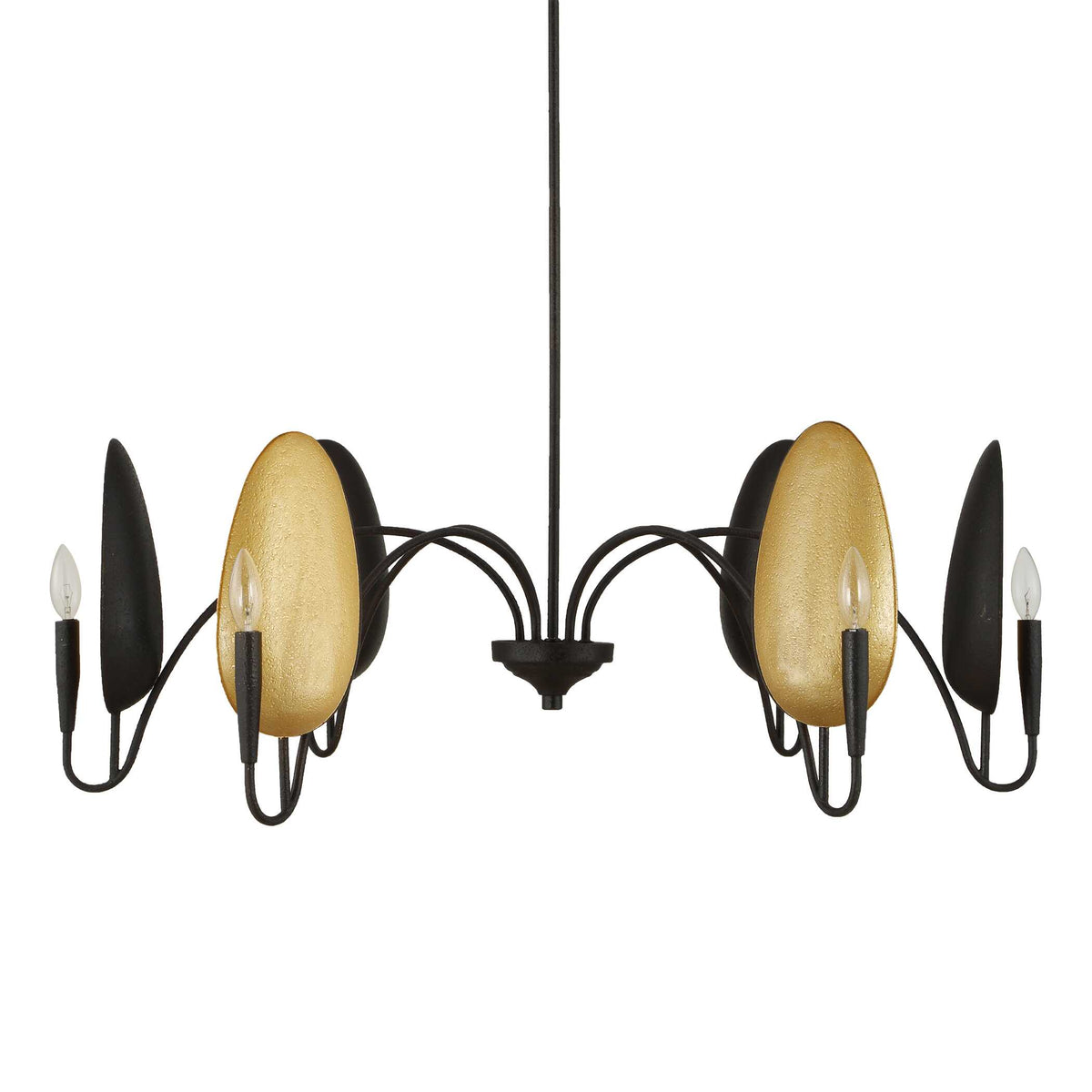 Warwick 6 Light Matte Black Chandelier
