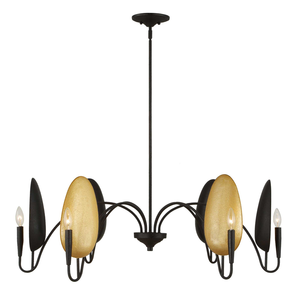 Warwick 6 Light Matte Black Chandelier