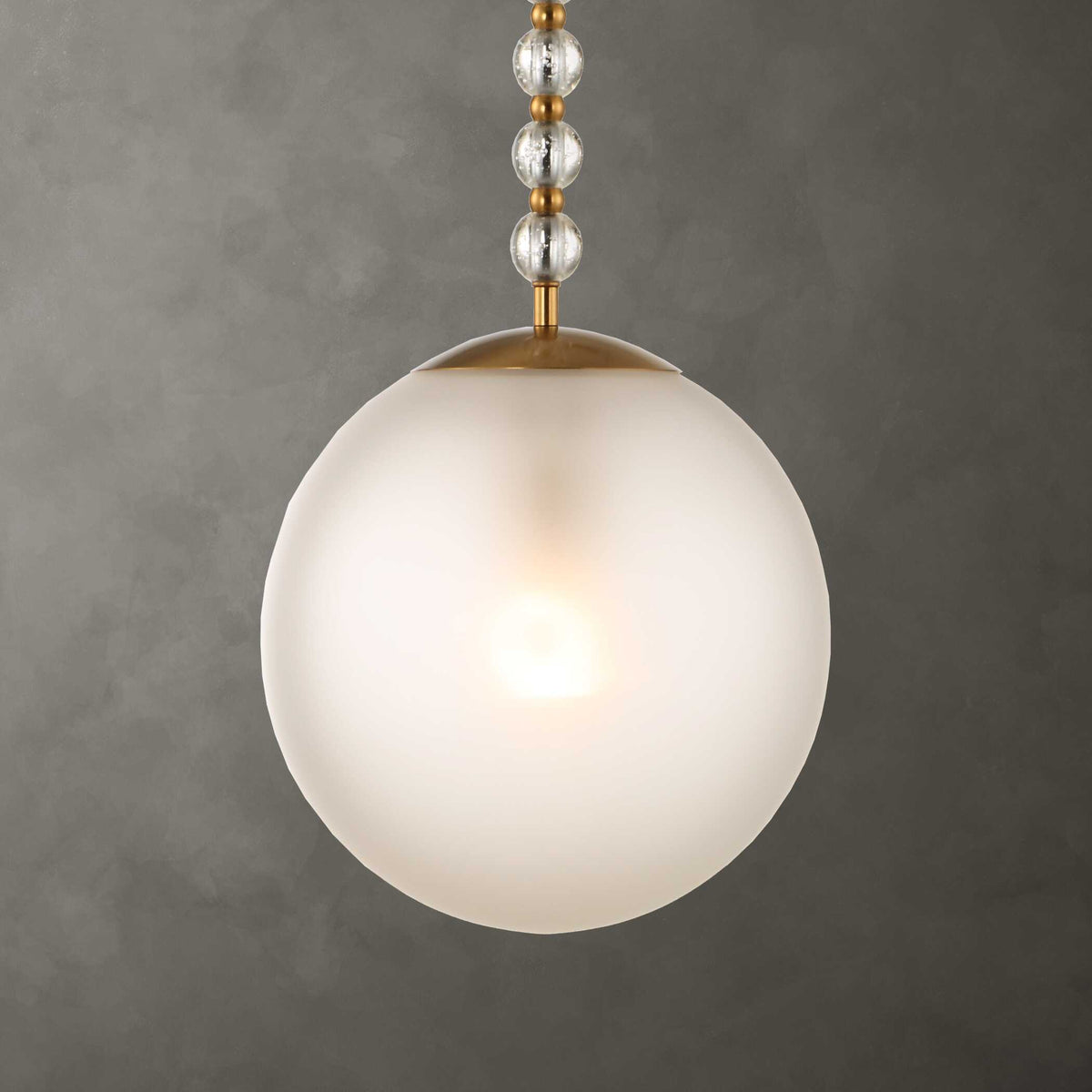 Ripple 1 Light Frost Glass Pendant