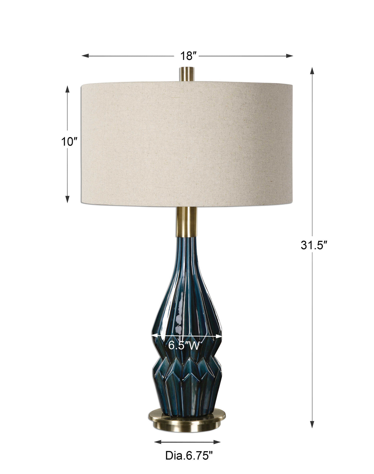 Prussian Blue Ceramic Lamp