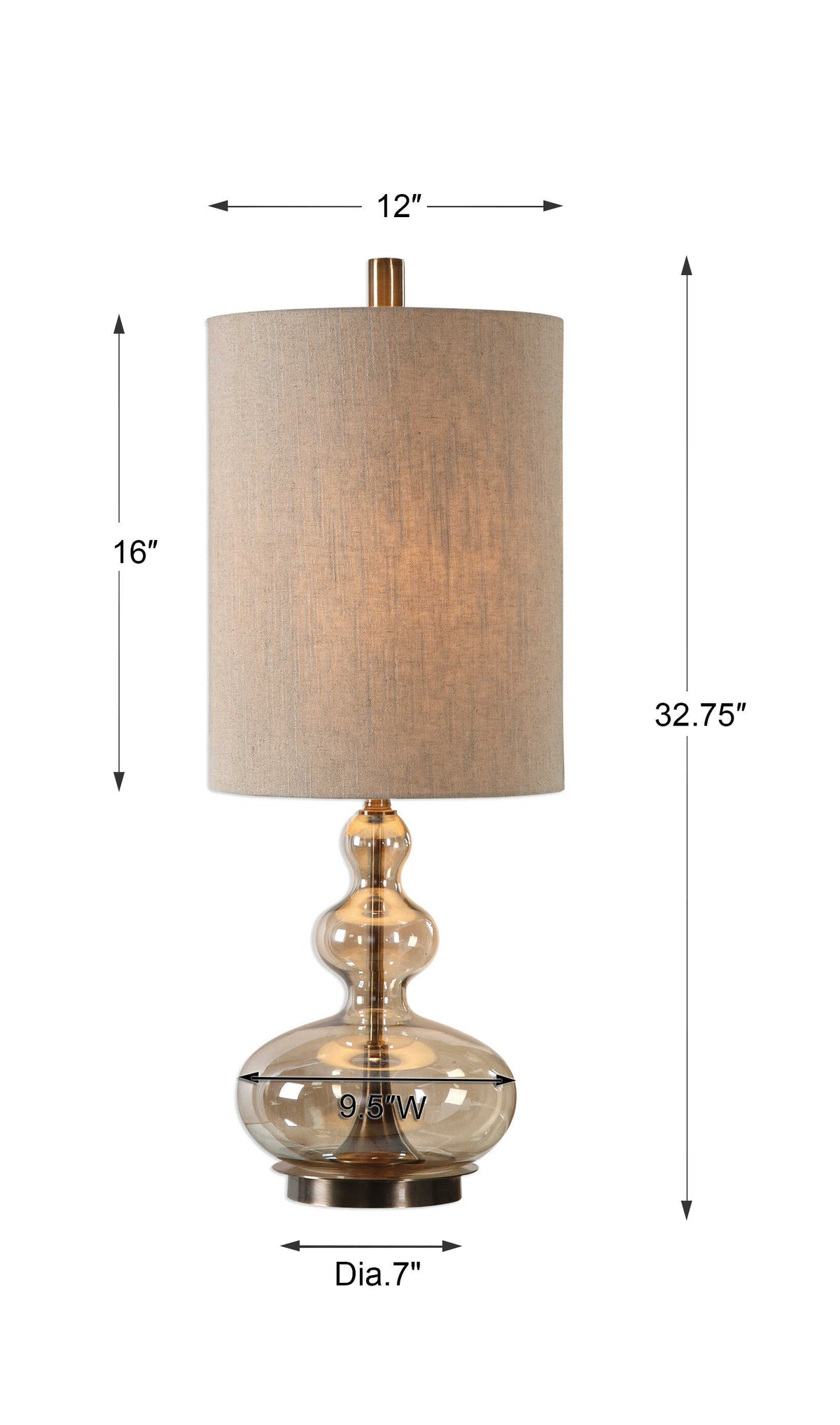 Formoso Amber Glass Table Lamp