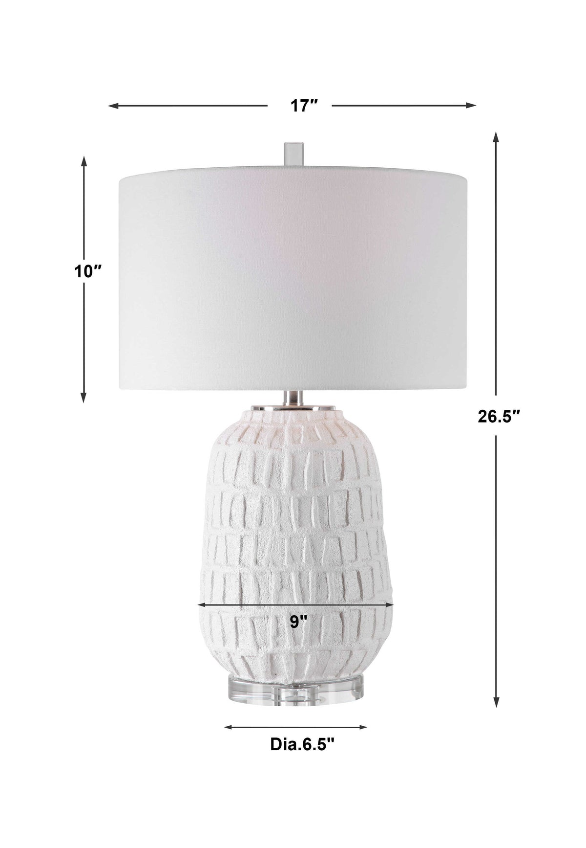 Caelina Textured White Table Lamp