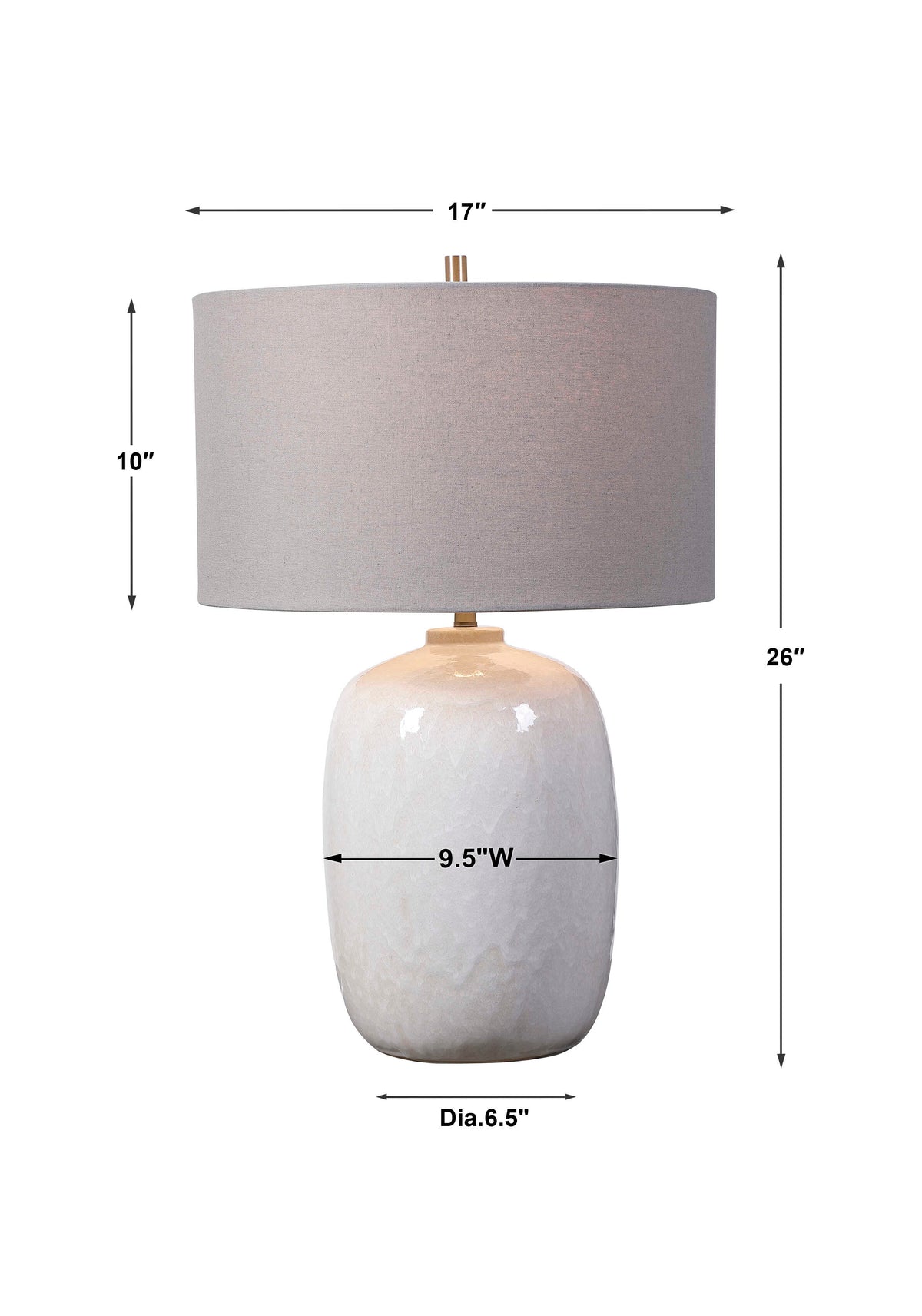 Winterscape White Glaze Table Lamp