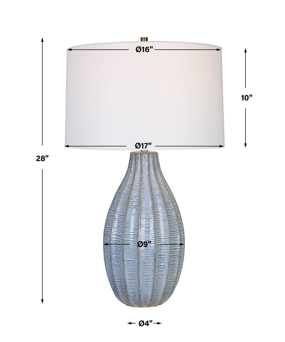 Veston Blue Glaze Table Lamp