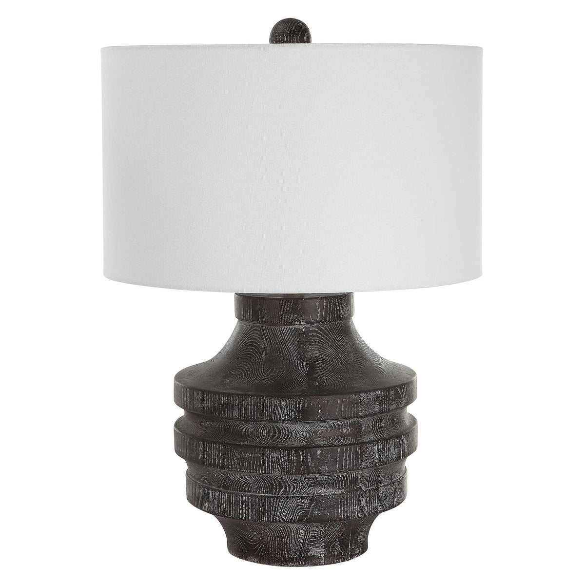 Timber Carved Wood Table Lamp