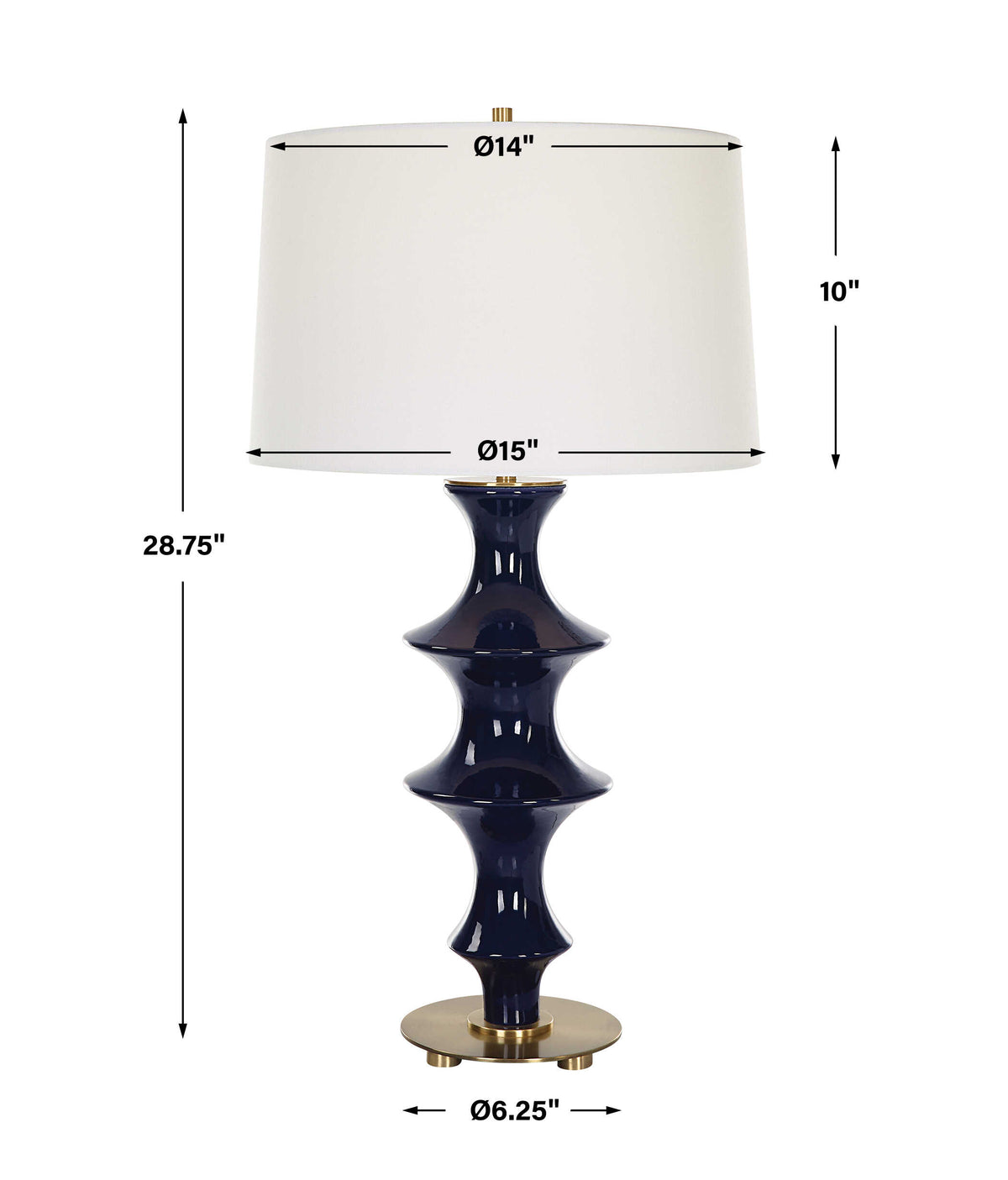 Coil Sculpted Blue Table Lamp