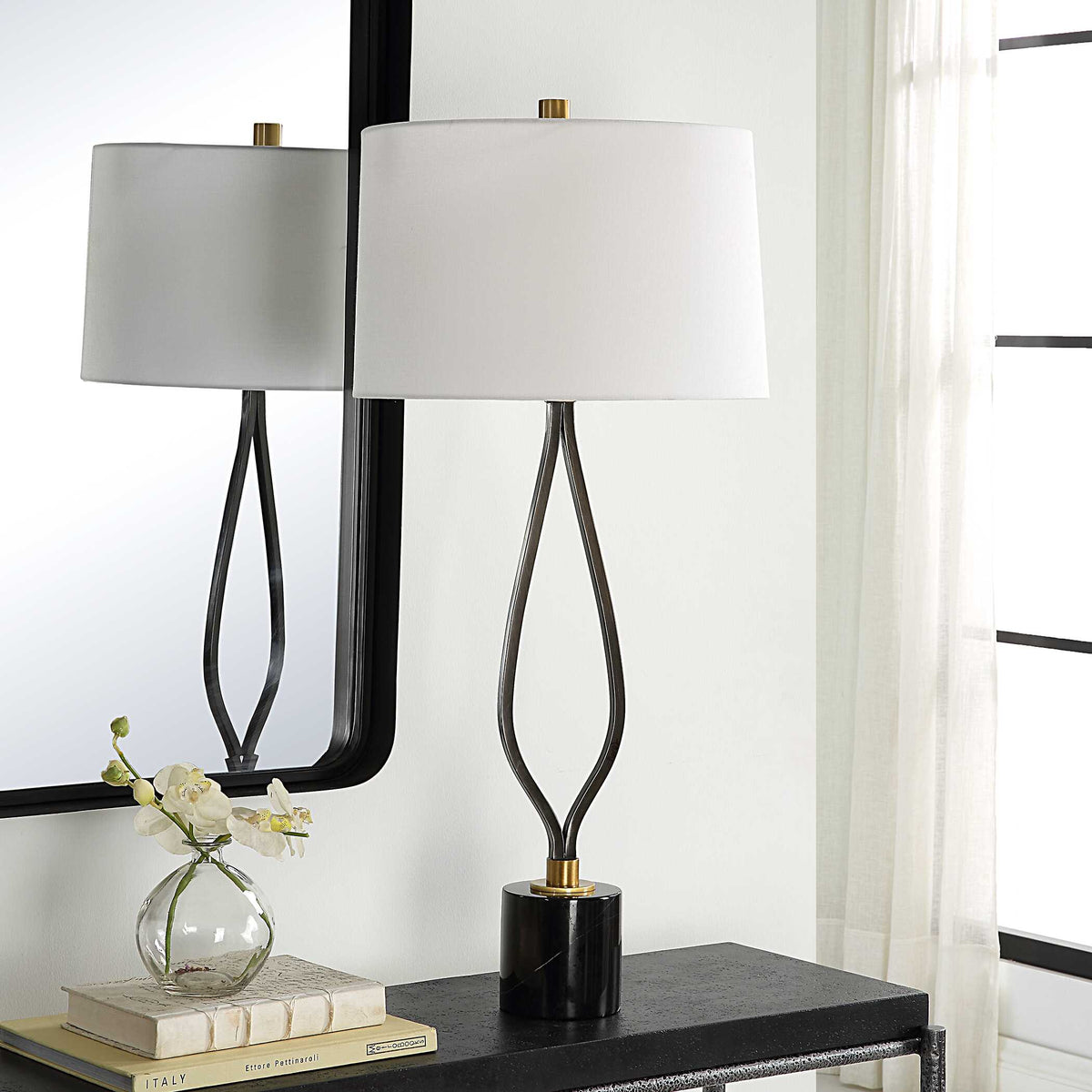 Separate Paths Iron Table Lamp