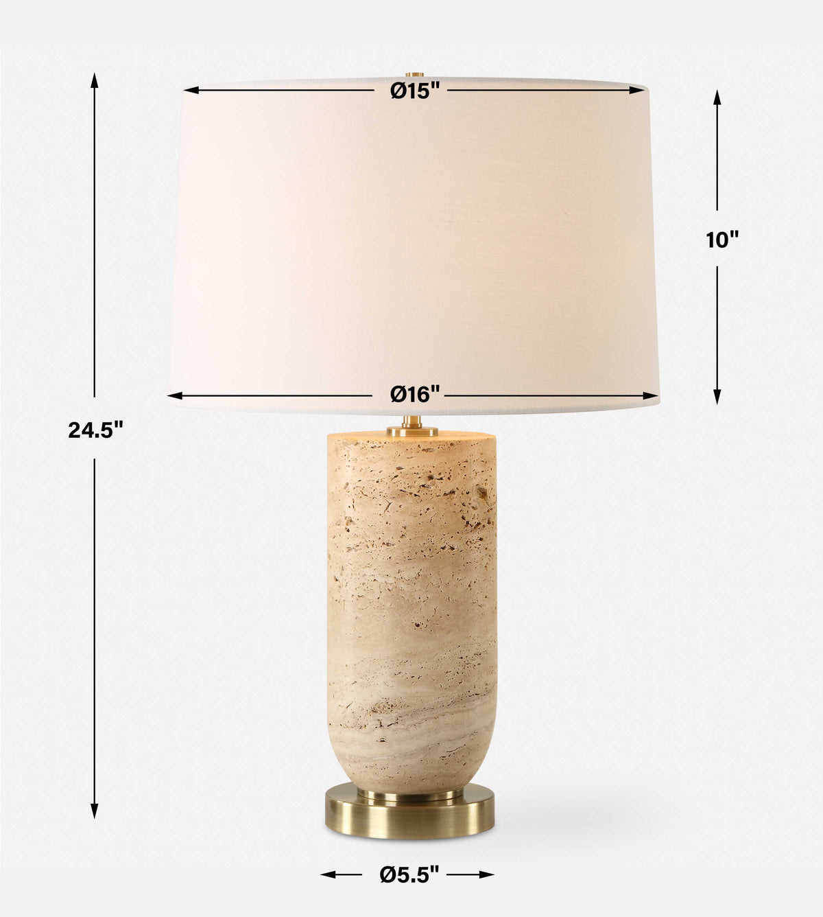 Aubrey Travertine Table Lamp