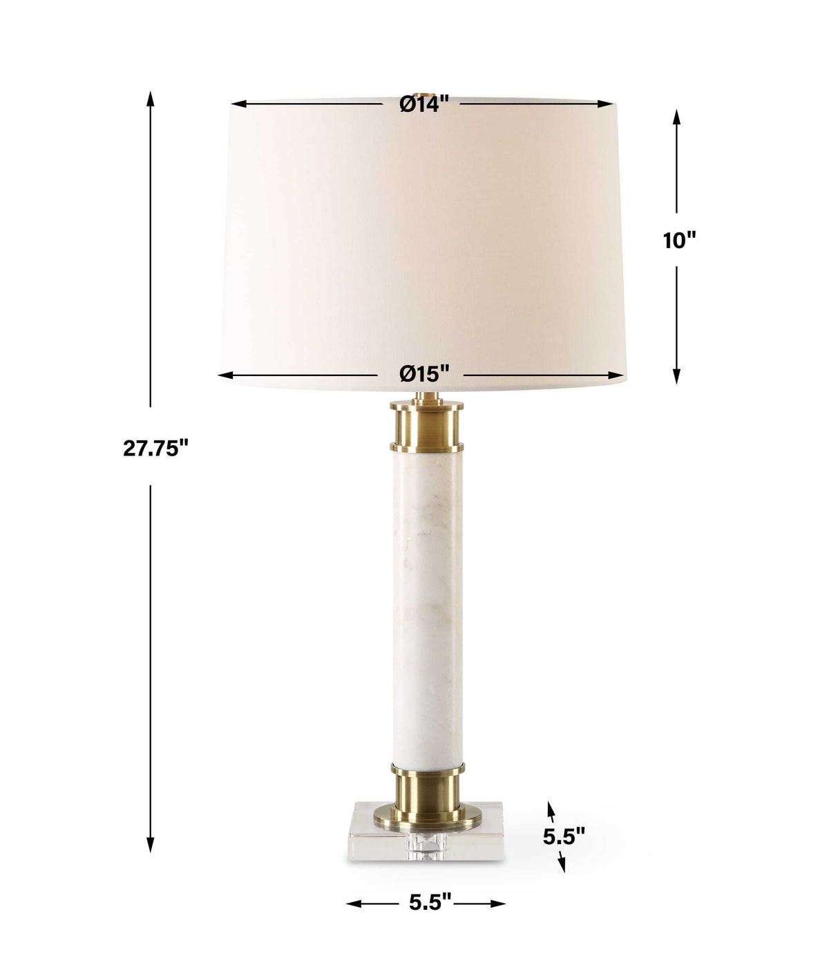 Plinth White Marble Table Lamp