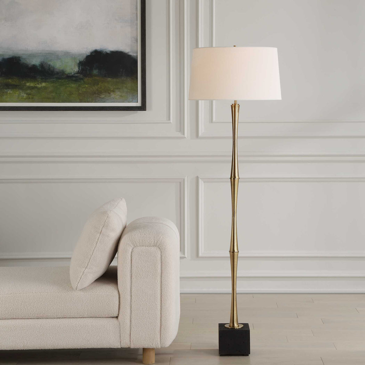 Shino Antique Brass Floor Lamp