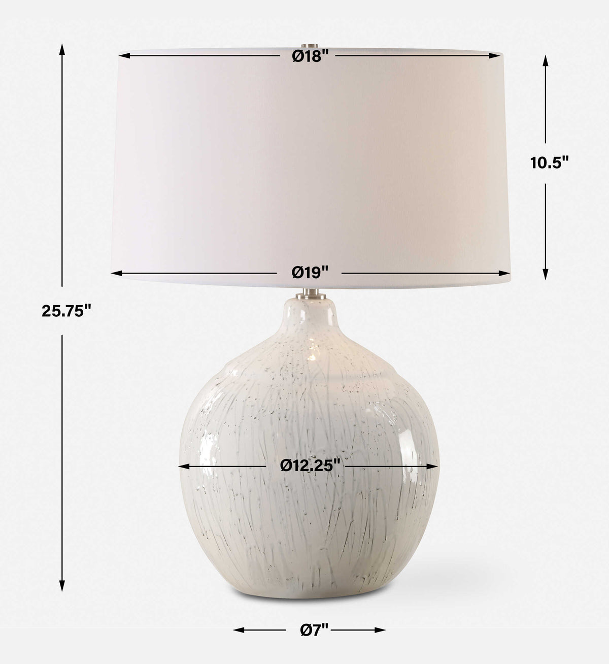 Dribble White Glaze Table Lamp