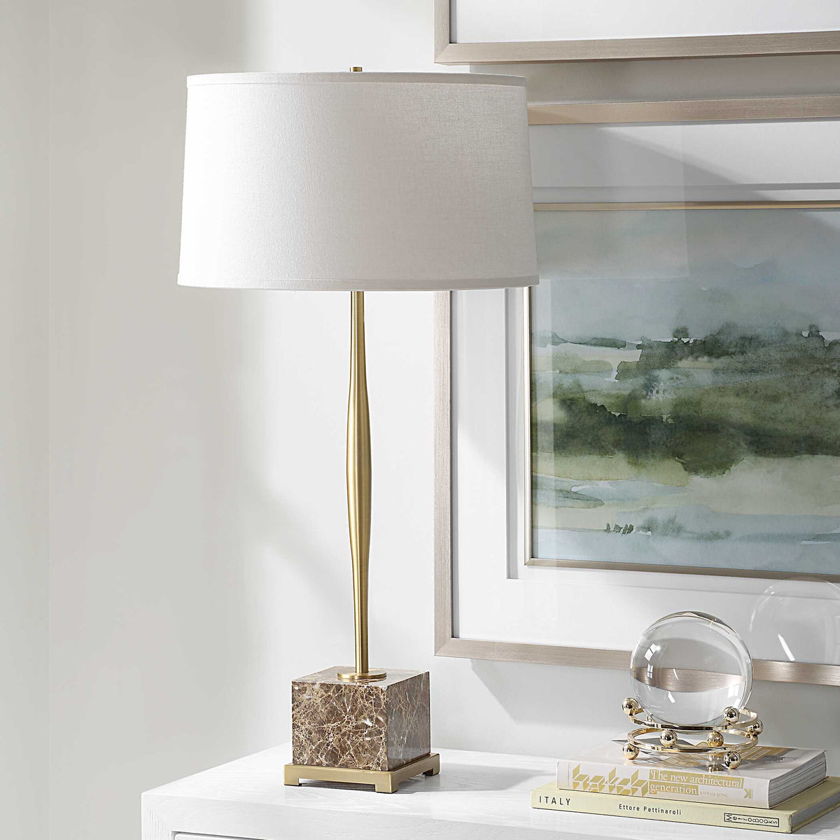 Booker Thin Brass Table Lamp