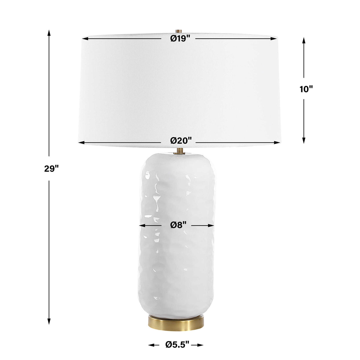 Iona White Glaze Table Lamp