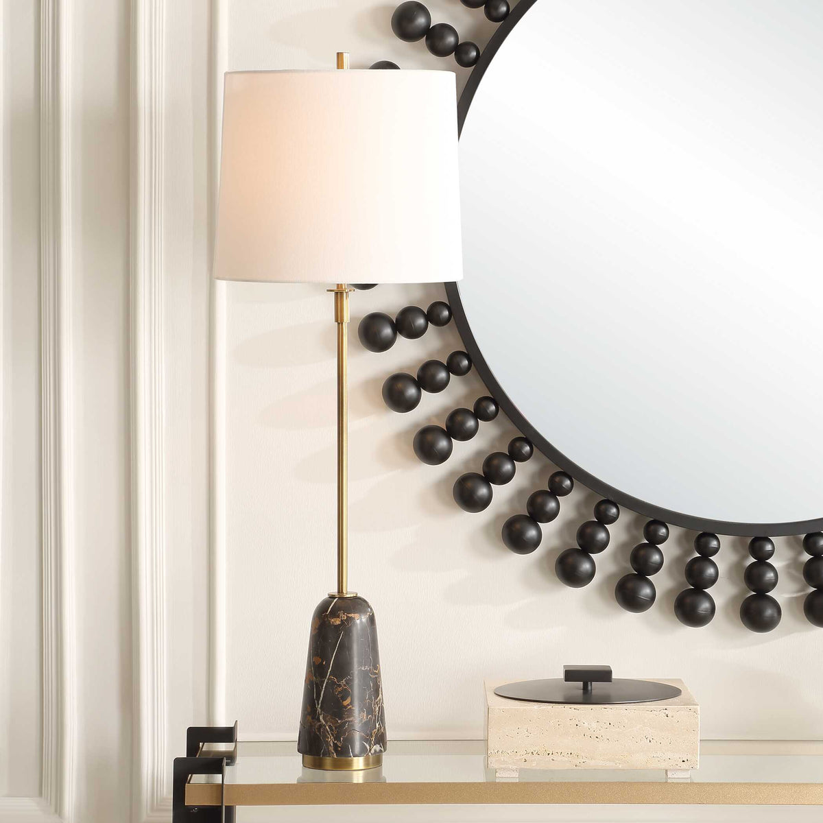 Jenson Black Marble Buffet Lamp