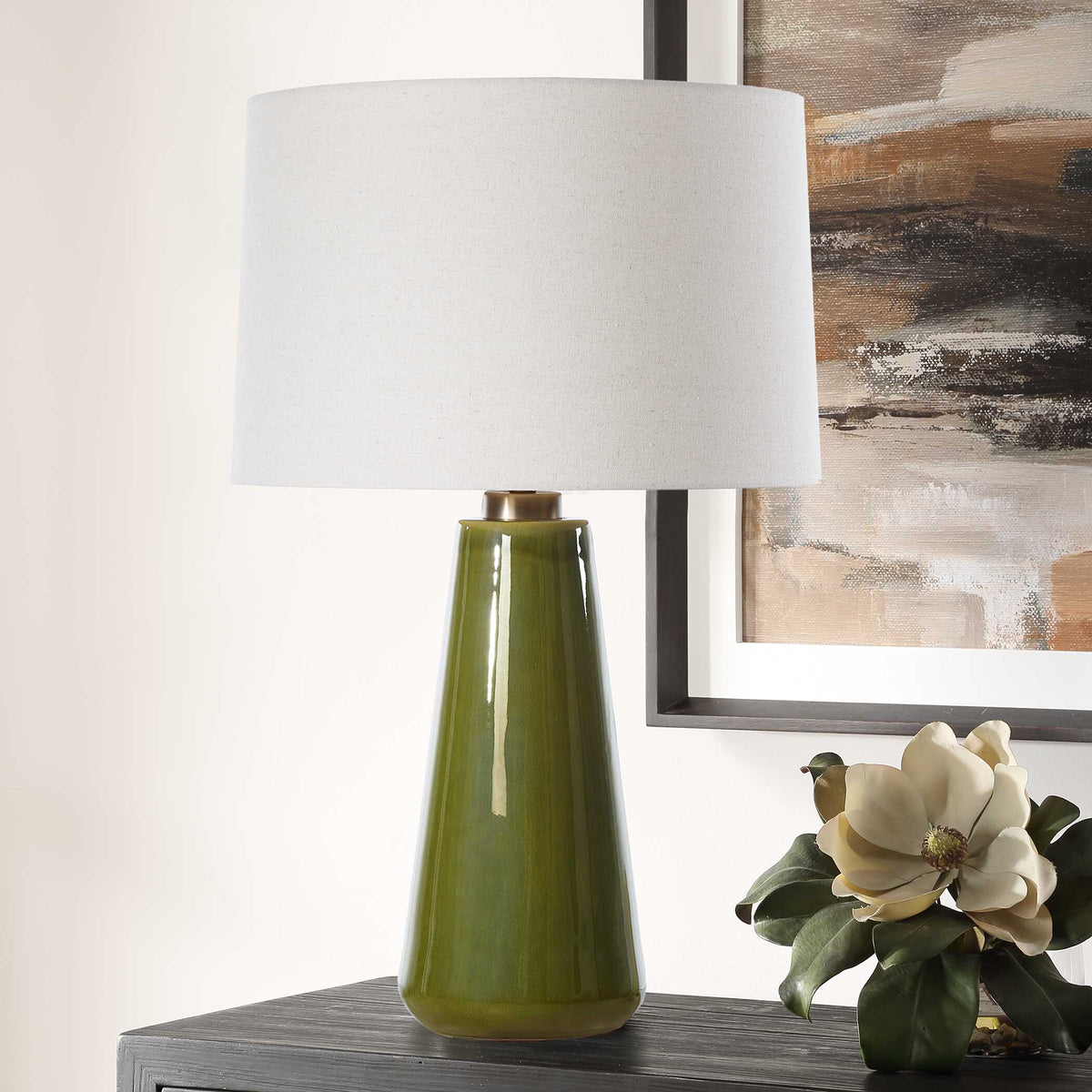 Kelley Moss Green Table Lamp