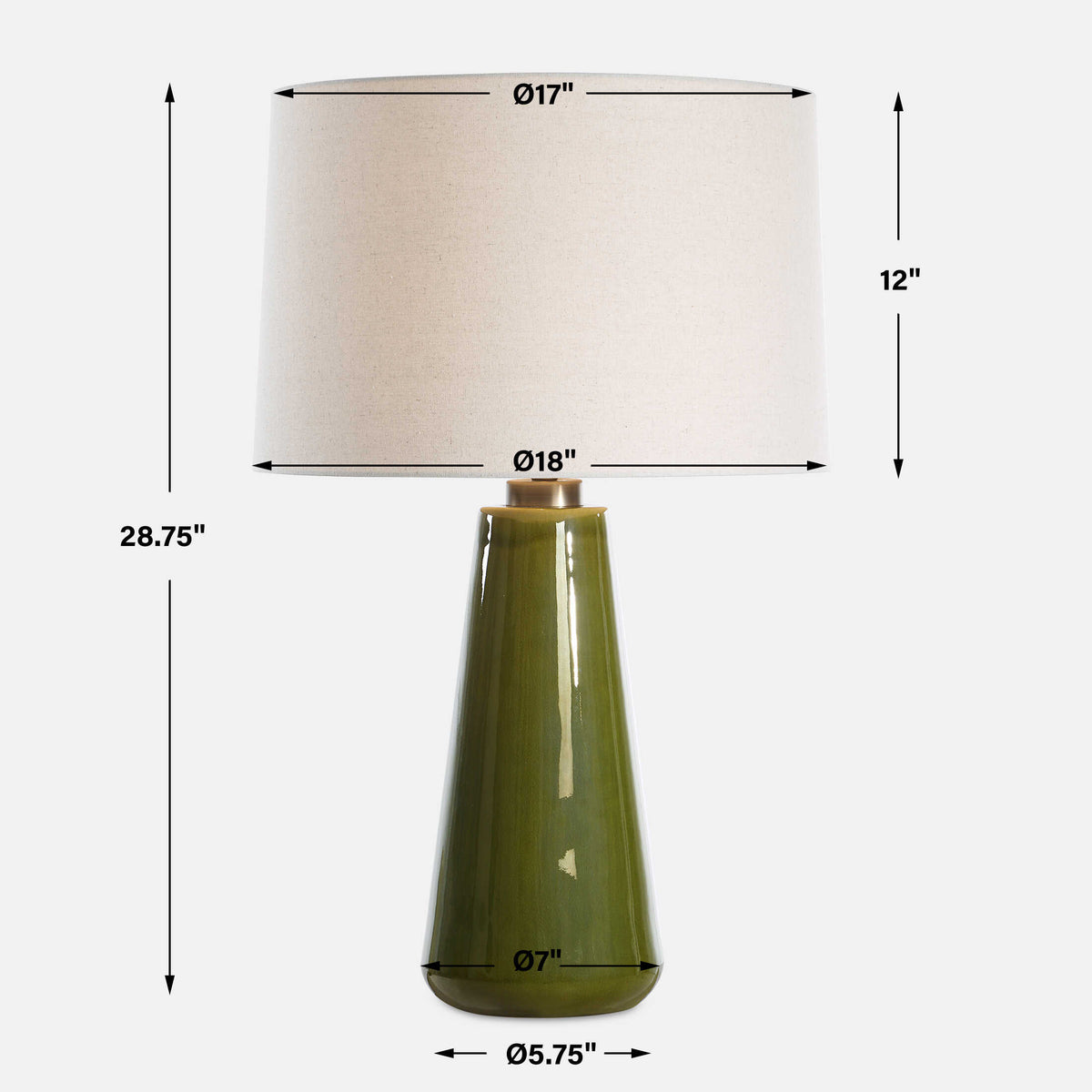 Kelley Moss Green Table Lamp