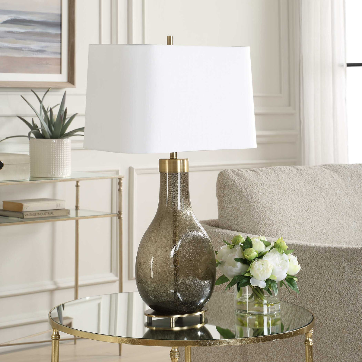 Shyla Dark Glass Table Lamp