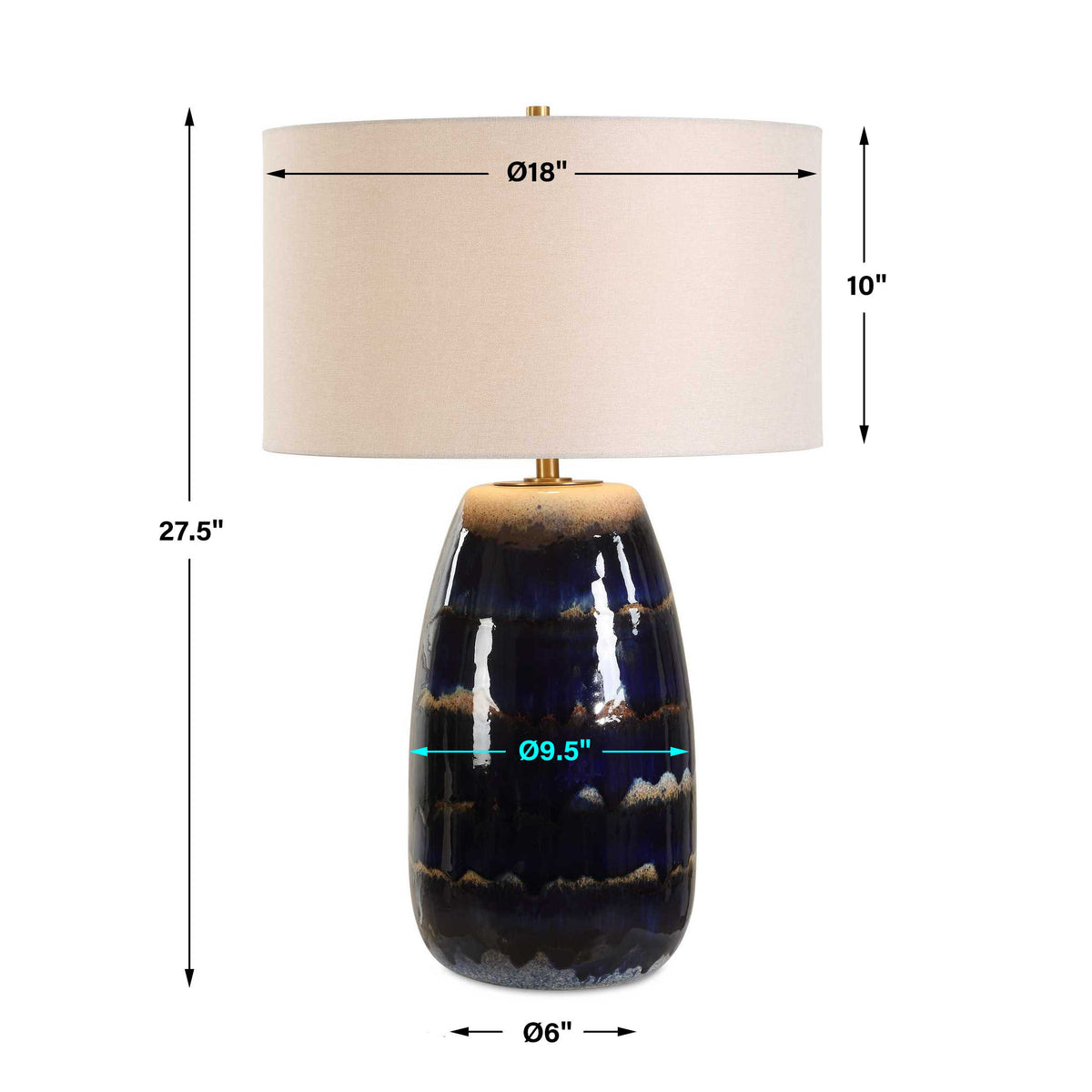 Orleans Blue Glaze Table Lamp