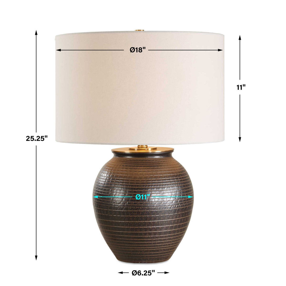 Hawkins Bronze Ribbed Table Lamp