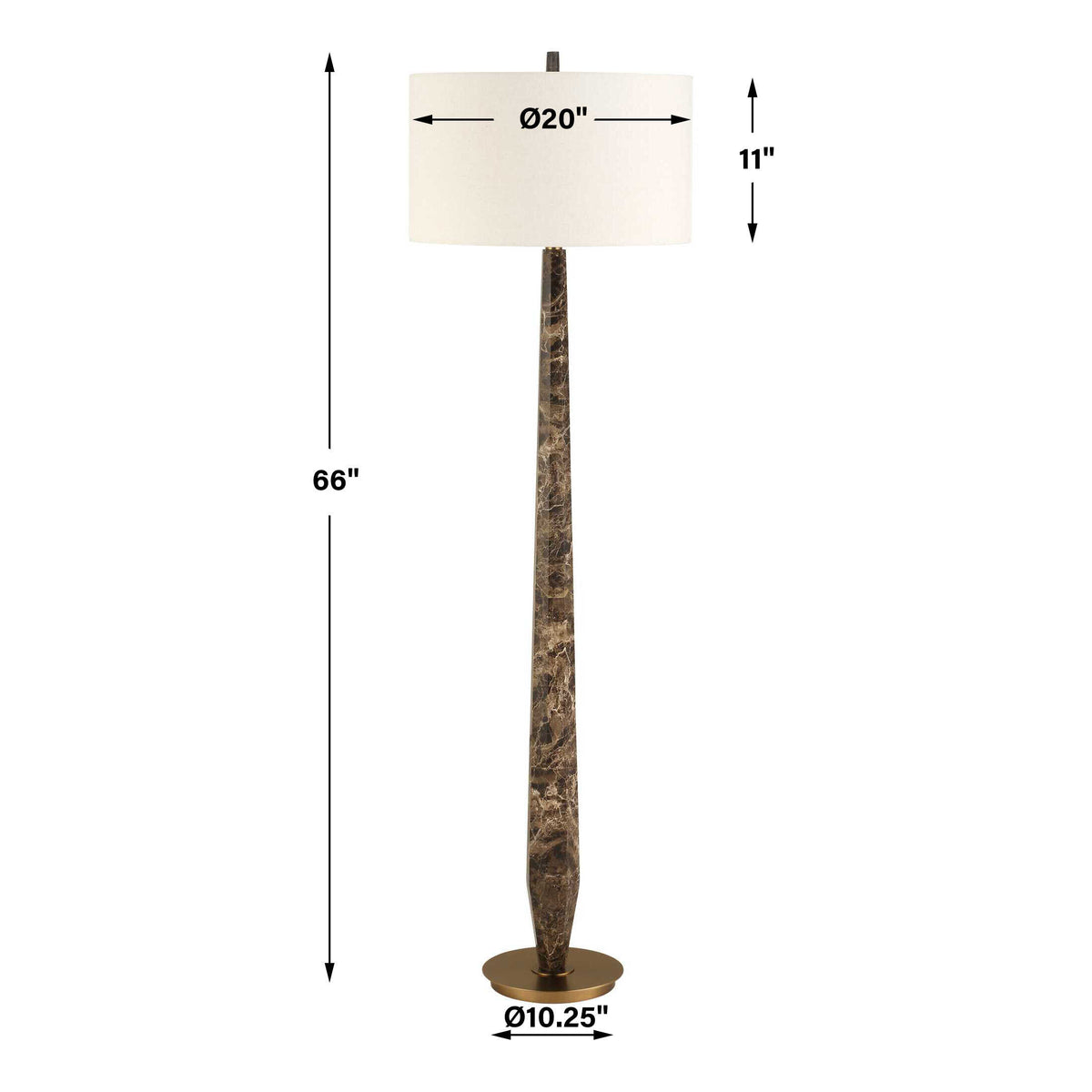 Tyree Brown Marble Floor Lamp