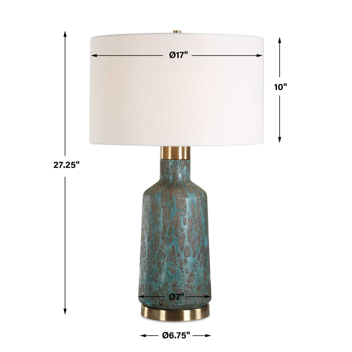 Dauphine Cracked Teal Table Lamp