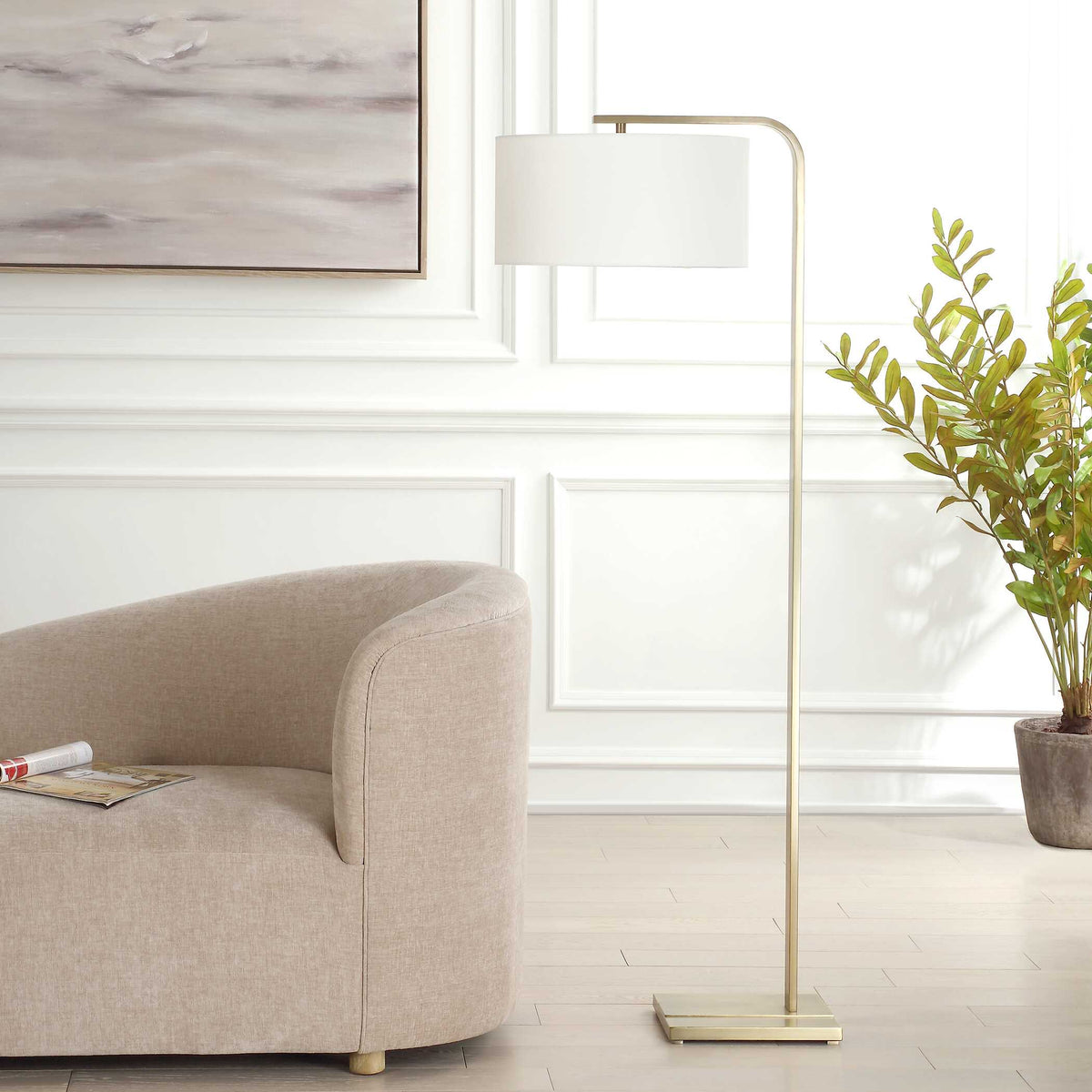 Laight Antique Brass Floor Lamp