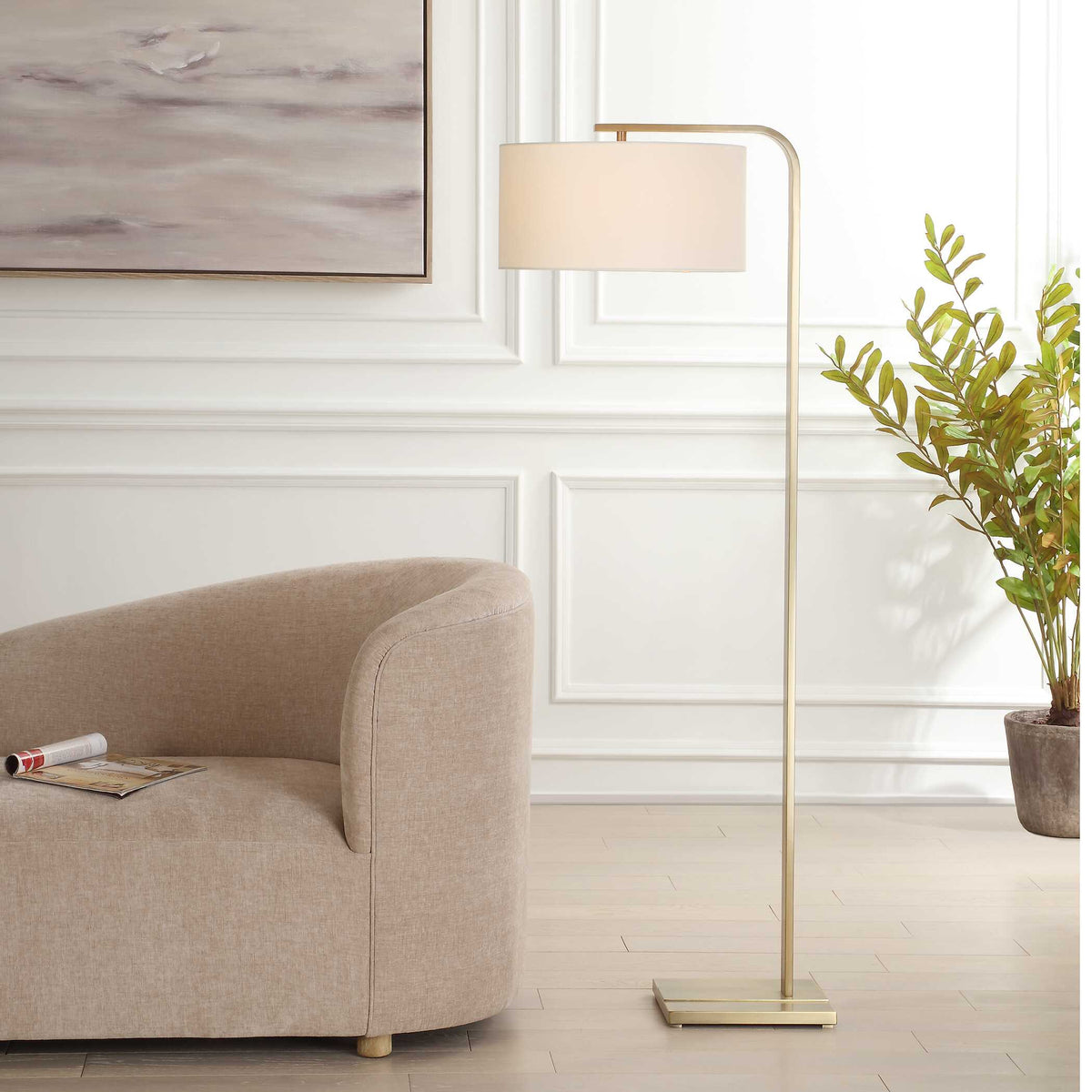 Laight Antique Brass Floor Lamp