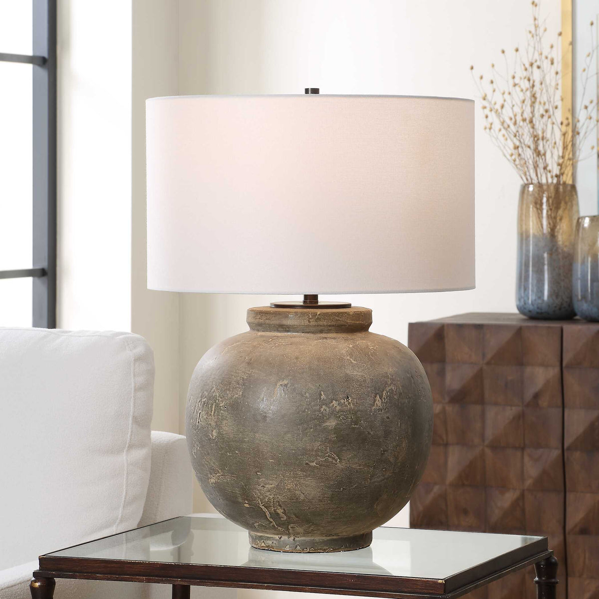 Rock Of Ages Rust Brown Table Lamp