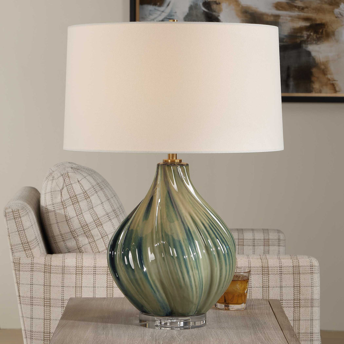 Tausha Green Table Lamp