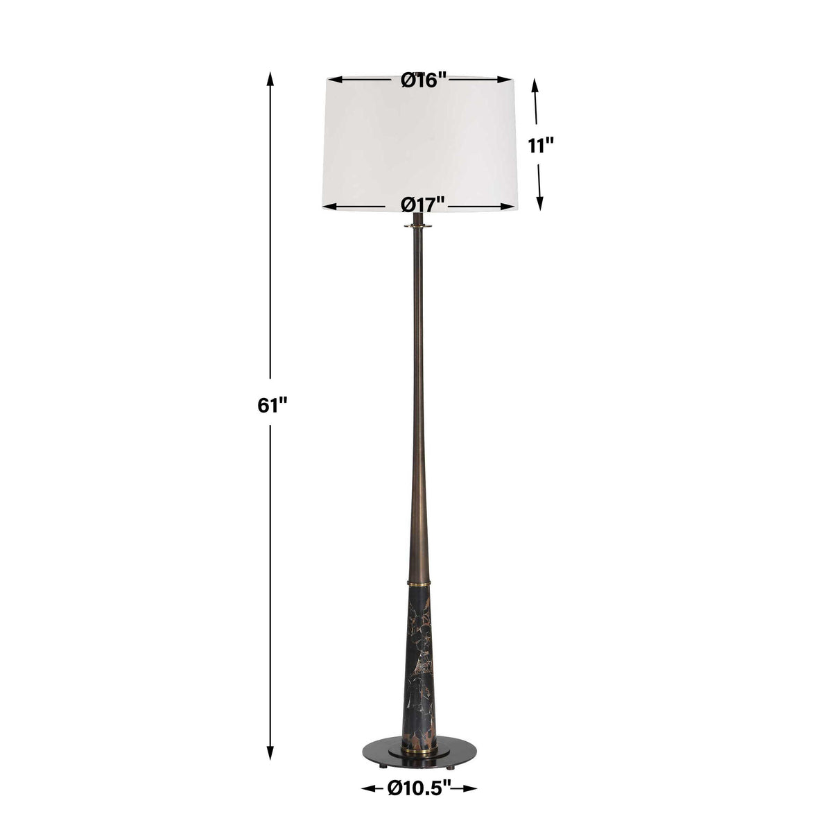 Tallarico Brass & Marble Floor Lamp