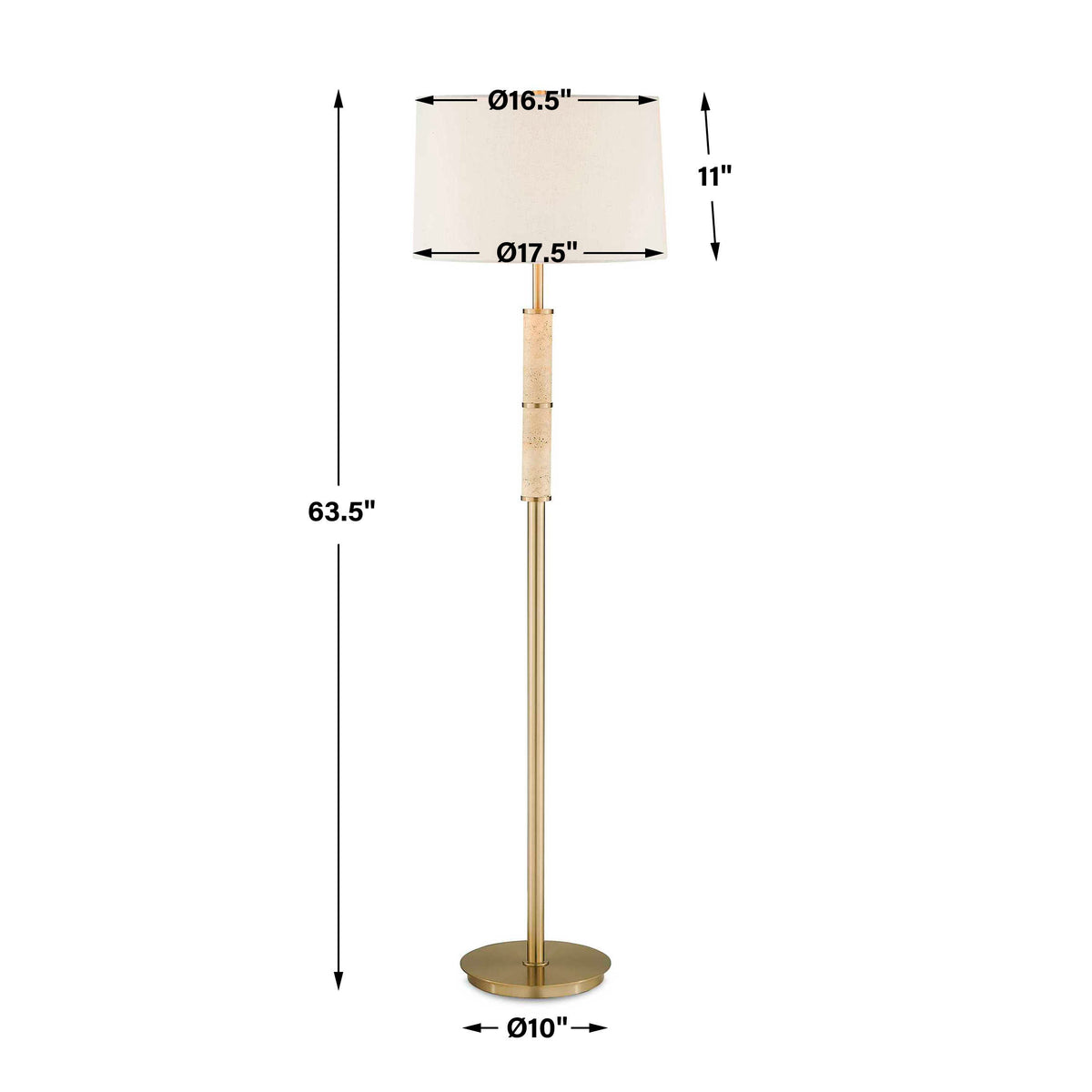 Verlaine Travertine Floor Lamp