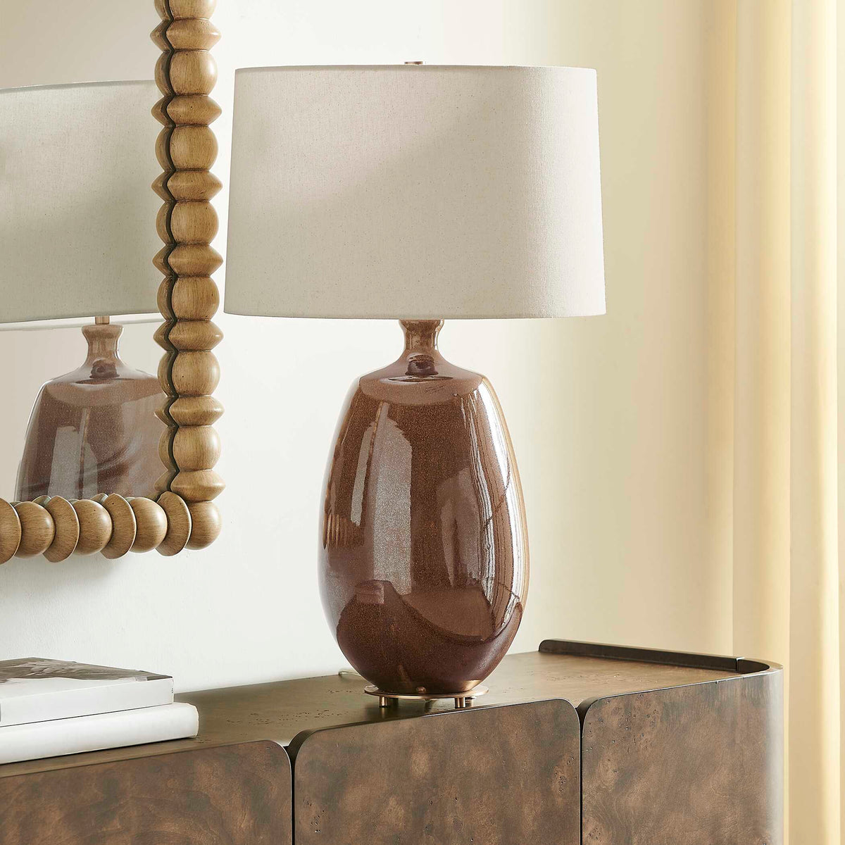 Vinson Glossy Brown Table Lamp