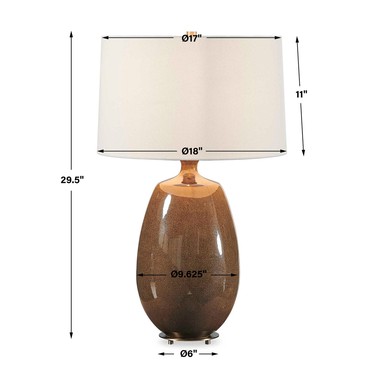 Vinson Glossy Brown Table Lamp