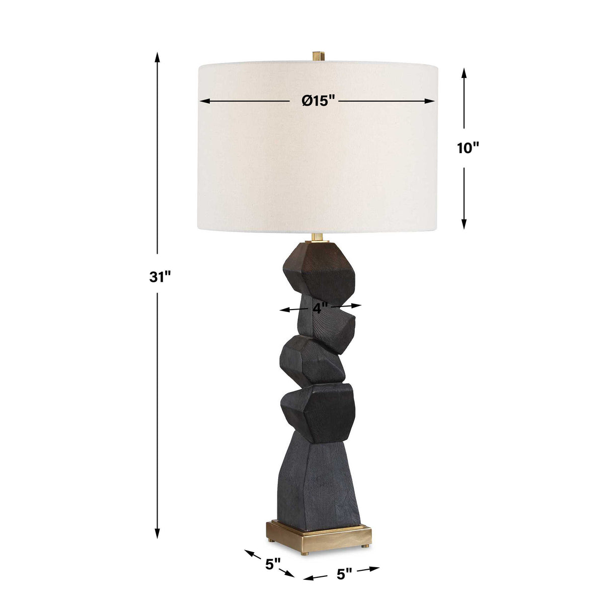 Demelo Stacked Wood Table Lamp