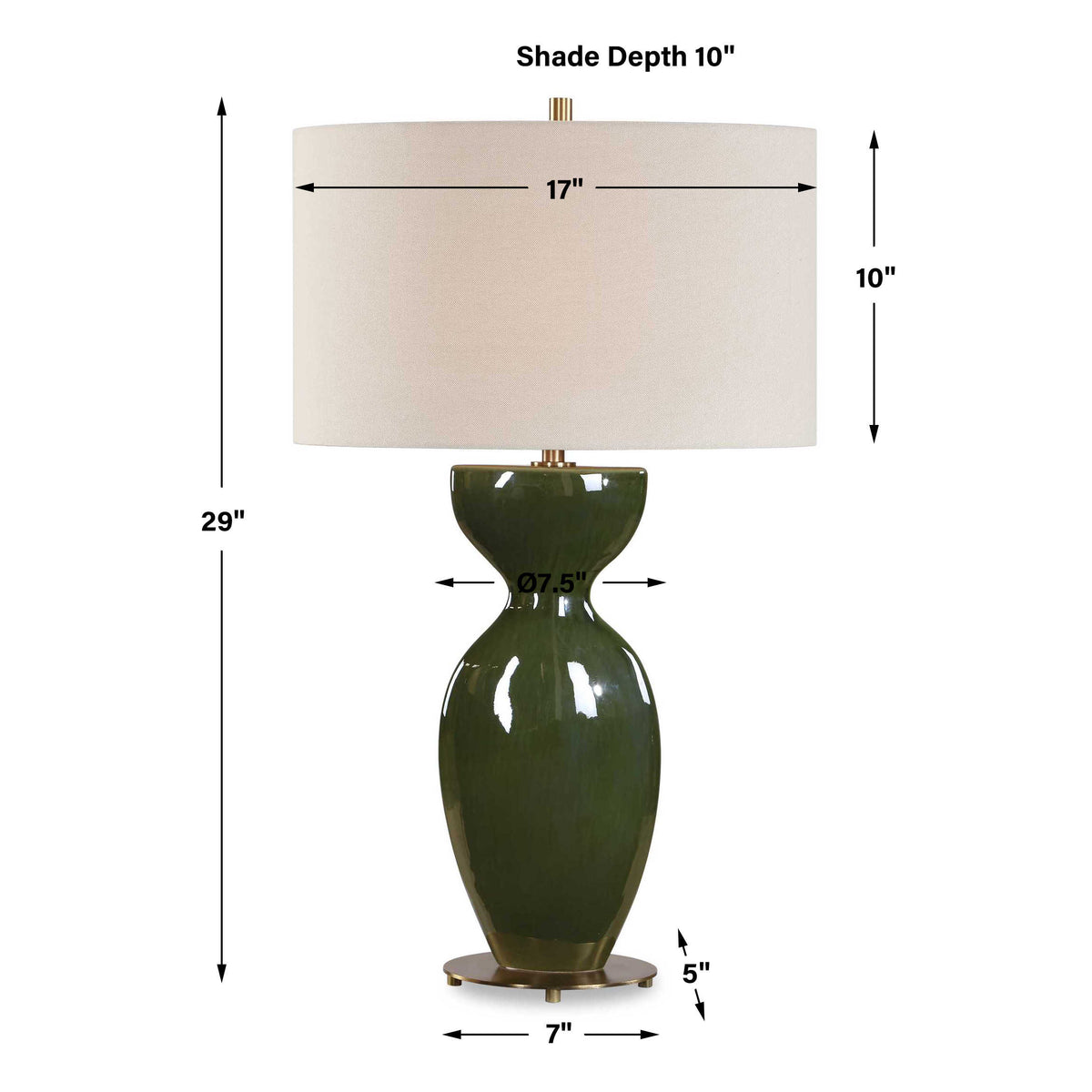 Curhan Green Glaze Table Lamp