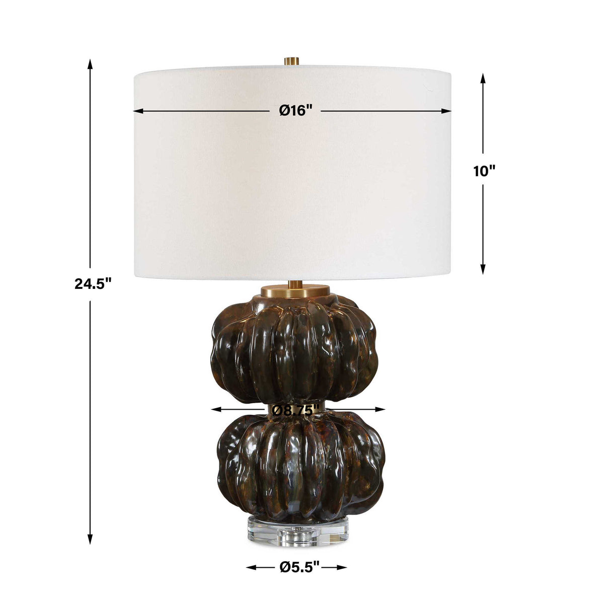 Jaudon Stacked Bronze Table Lamp