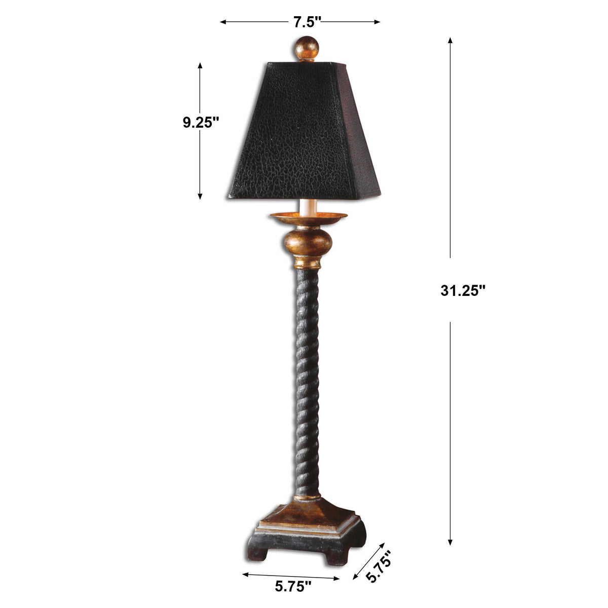 Bellcord Black Buffet Lamp