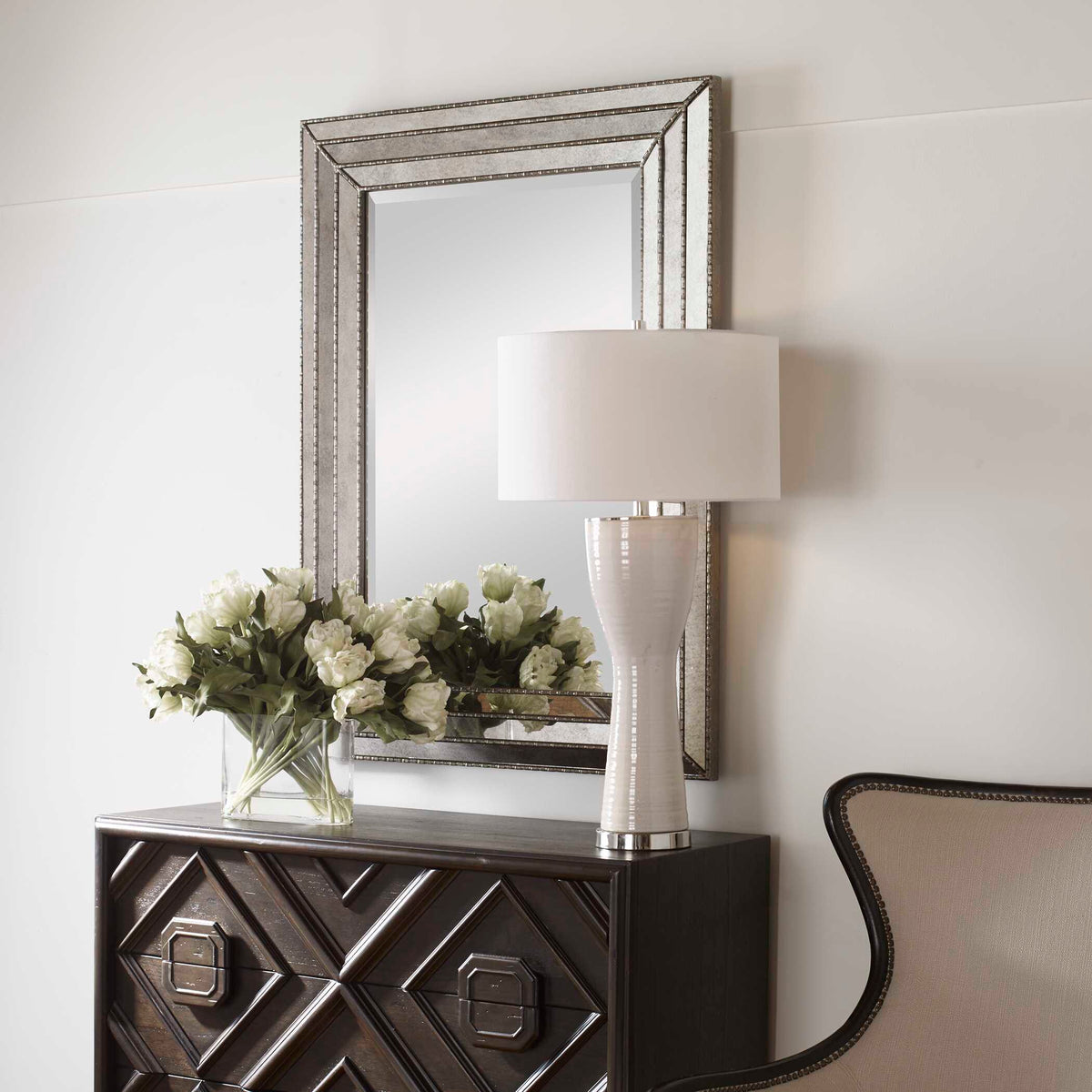 Seymour Antique Silver Mirror