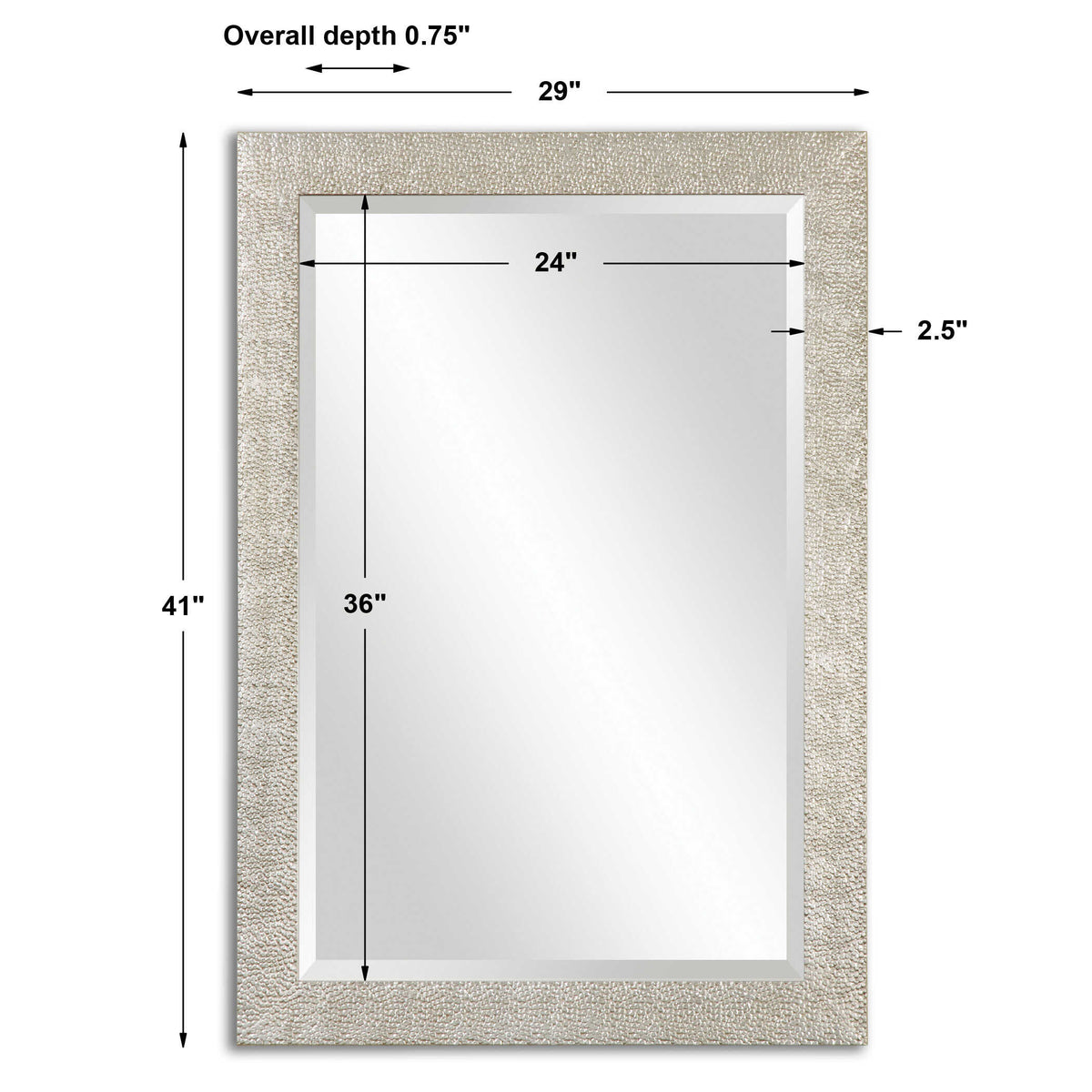 Porcius Antiqued Silver Mirror