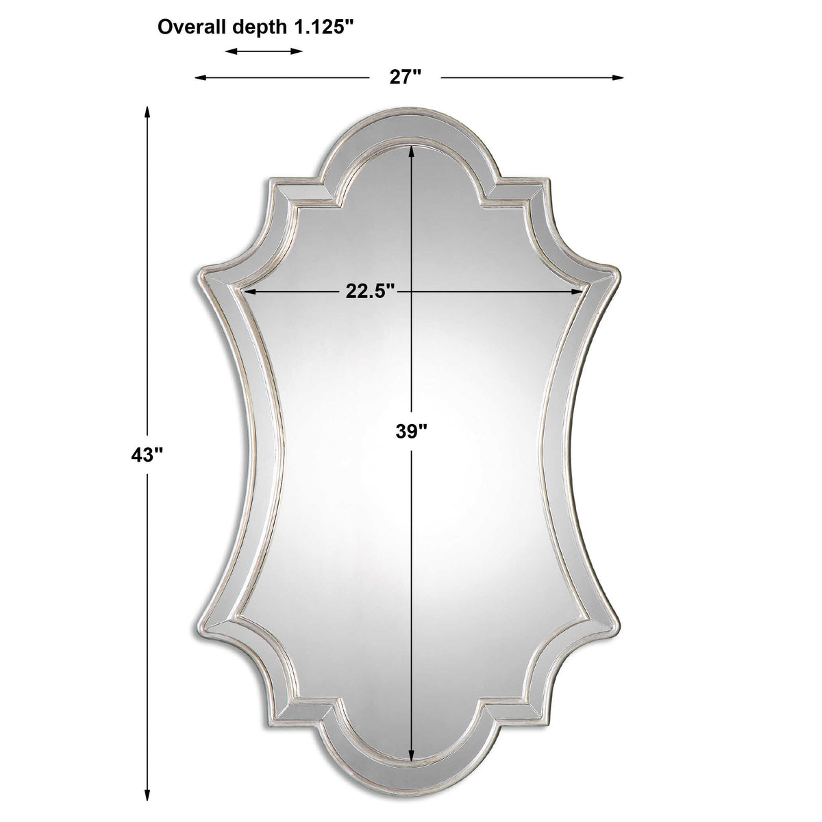 Elara Antiqued Silver Wall Mirror