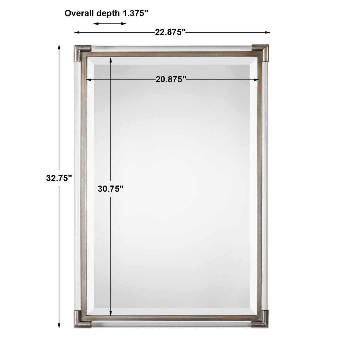 Mackai Metallic Silver Mirror