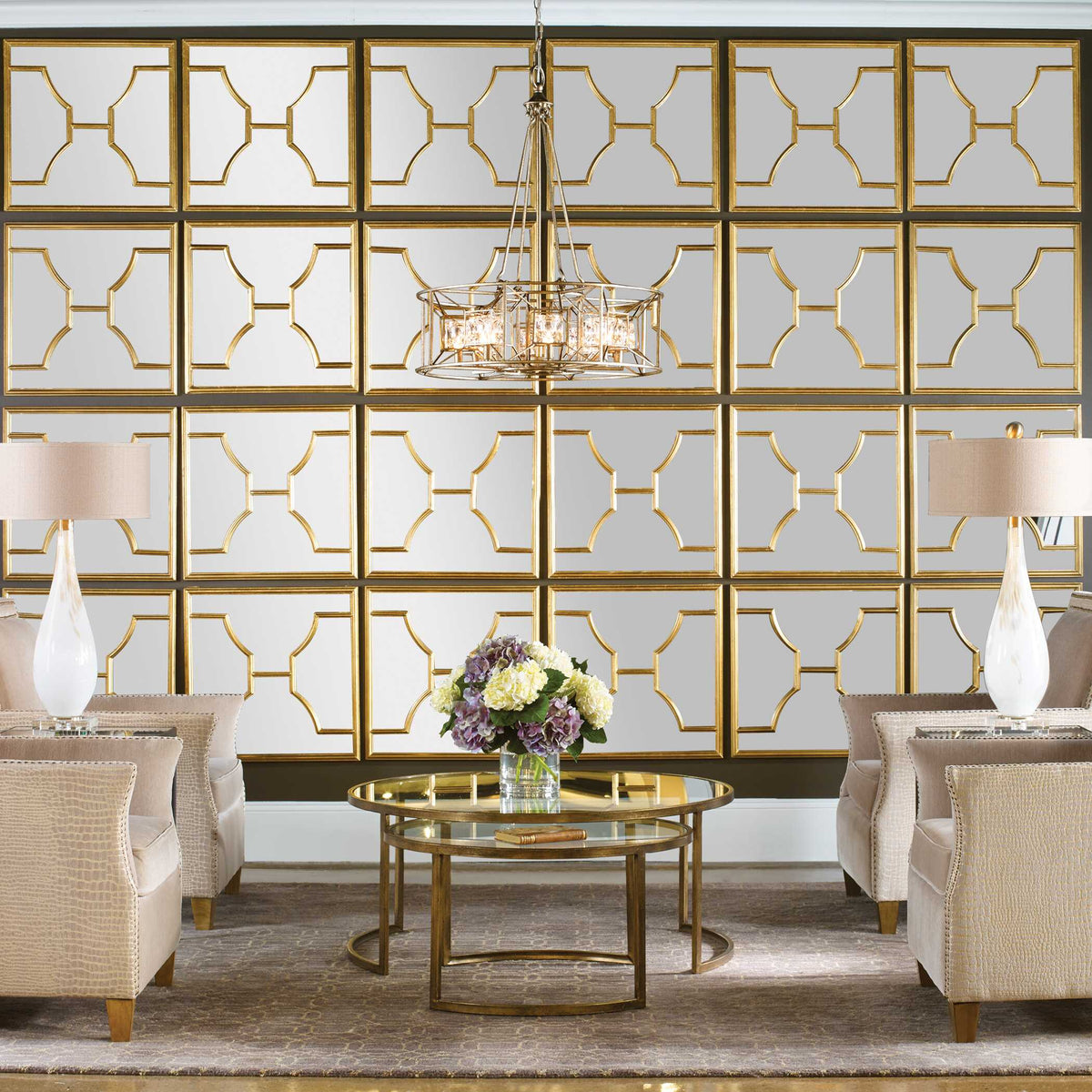 Misa Gold Square Mirrors Set/2