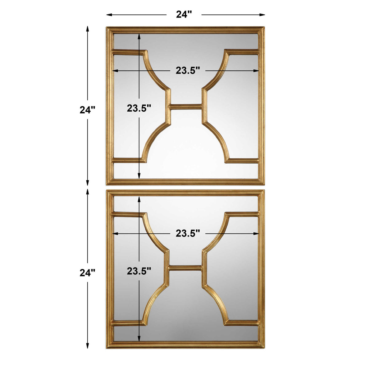 Misa Gold Square Mirrors Set/2