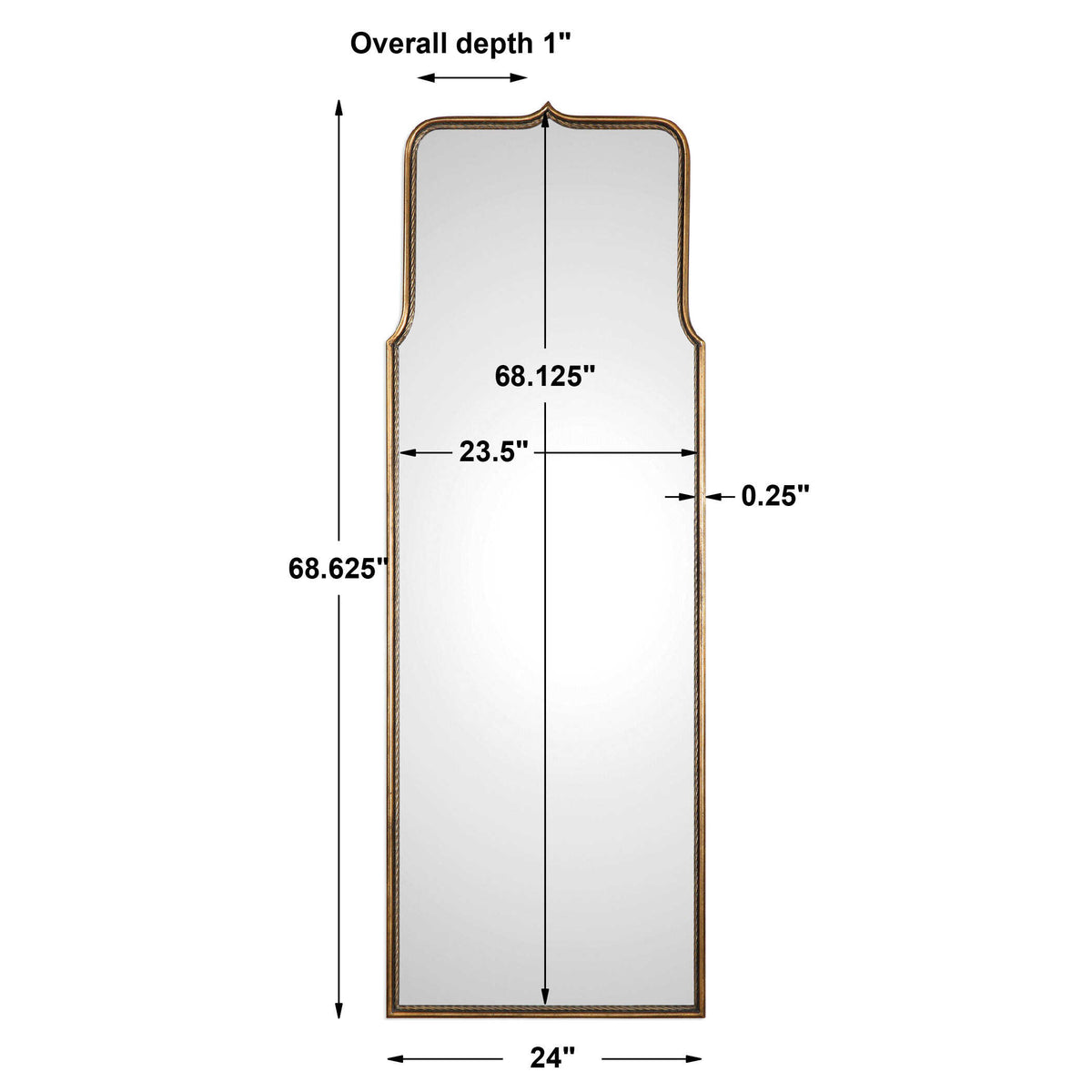 Adelasia Antiqued Gold Mirror