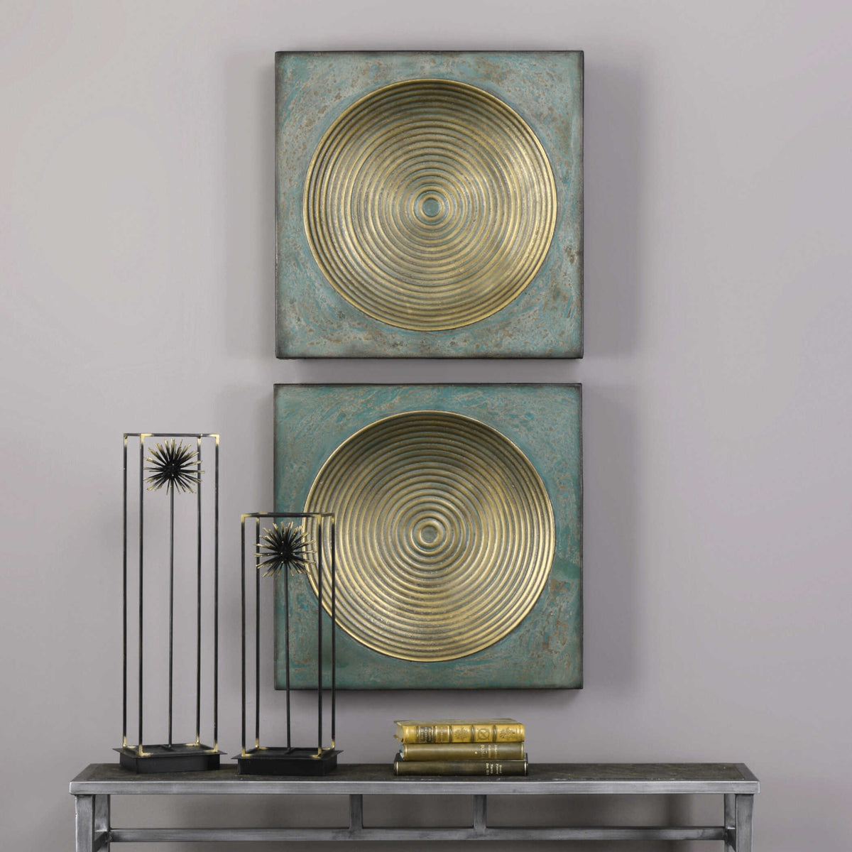 Sybil Antique Gold Squares Set/2