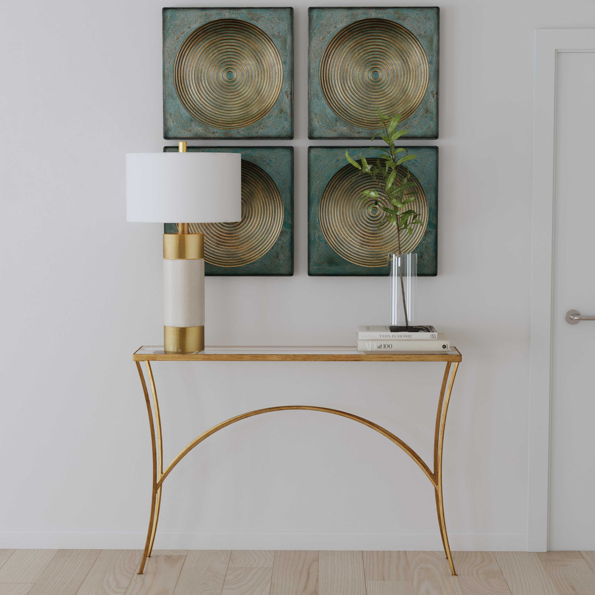 Sybil Antique Gold Squares Set/2