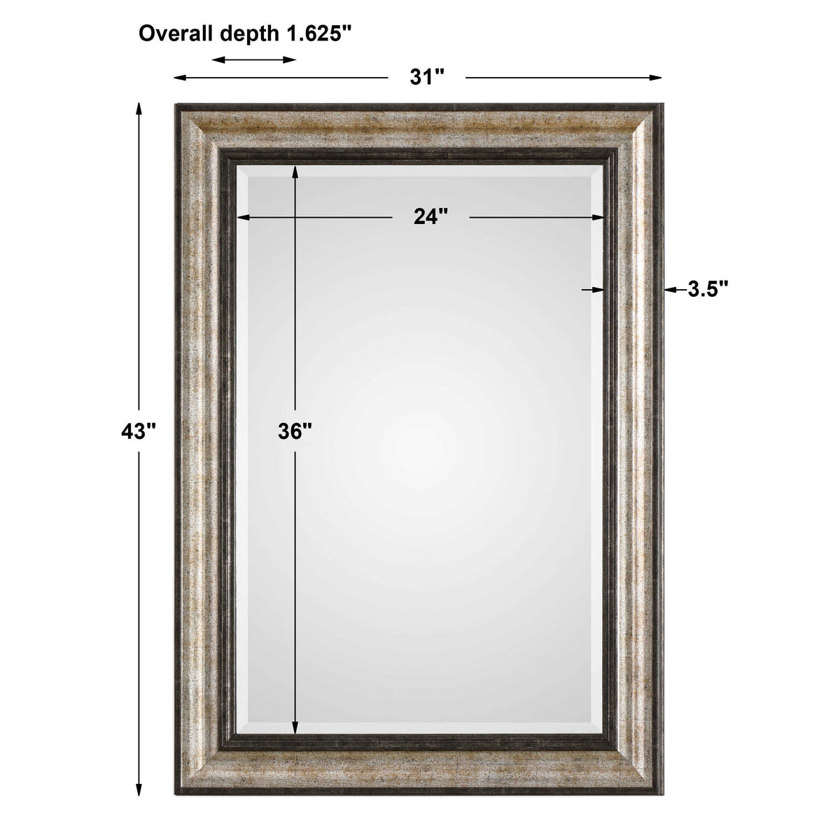 Shefford Antiqued Silver Mirror