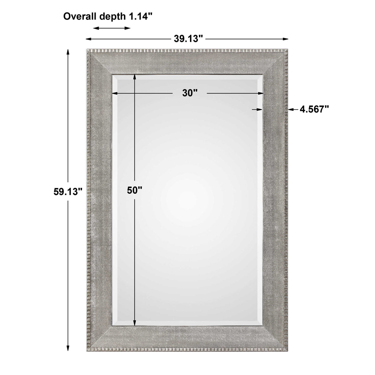 Leiston Metallic Silver Mirror