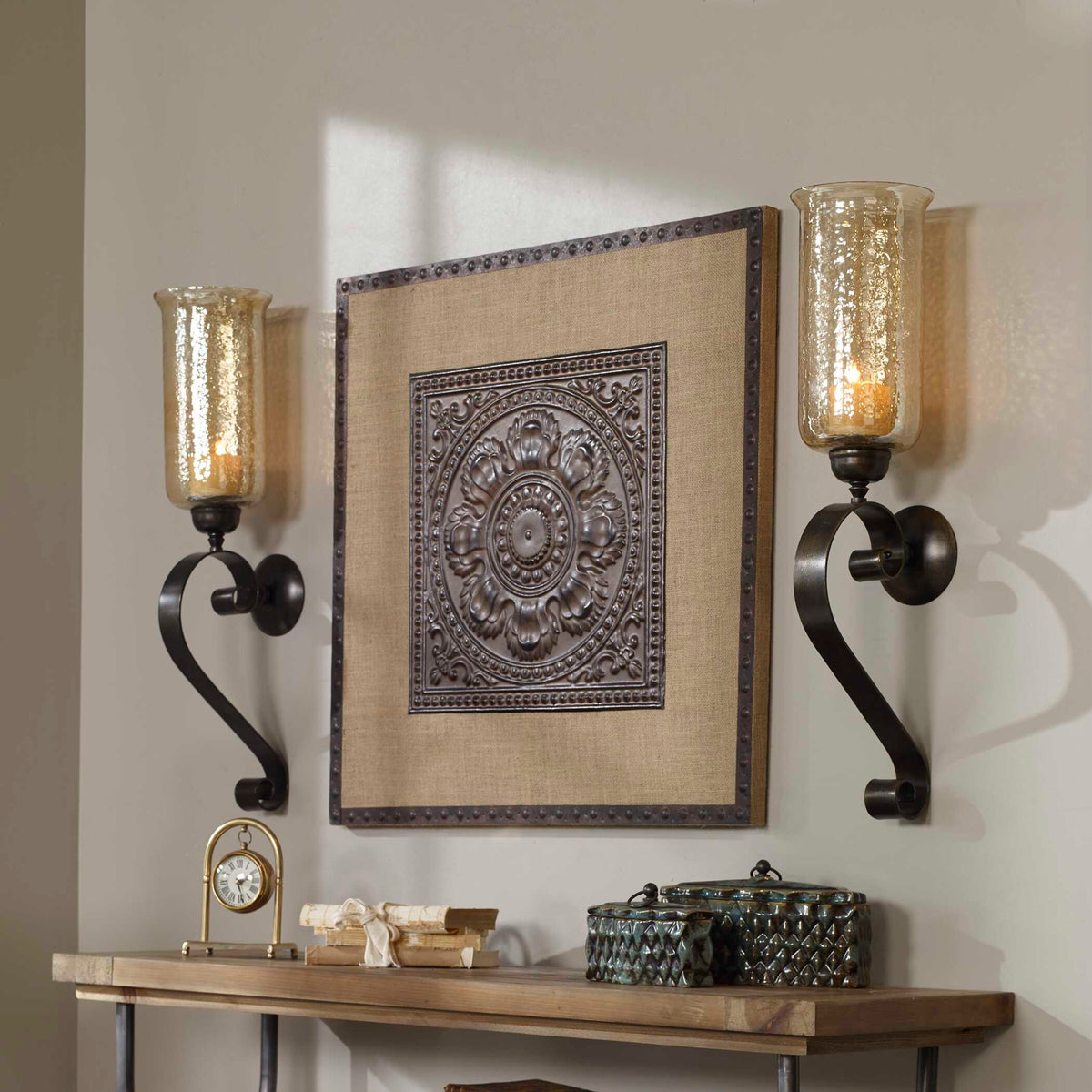 Joselyn Bronze Candle Wall Sconce