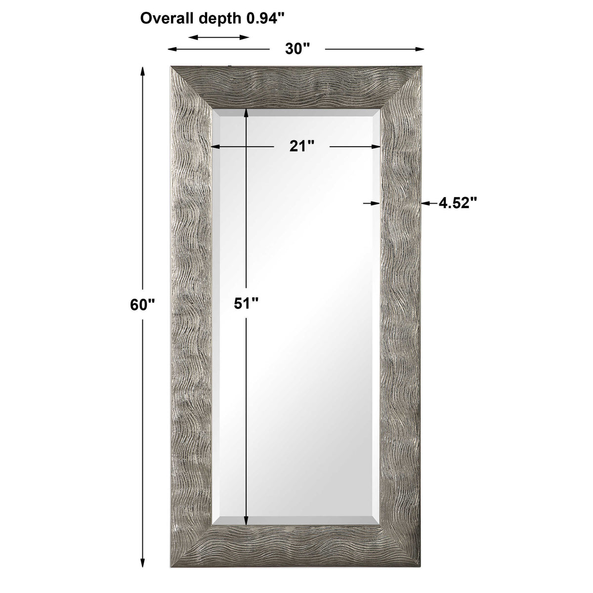 Maeona Metallic Silver Mirror